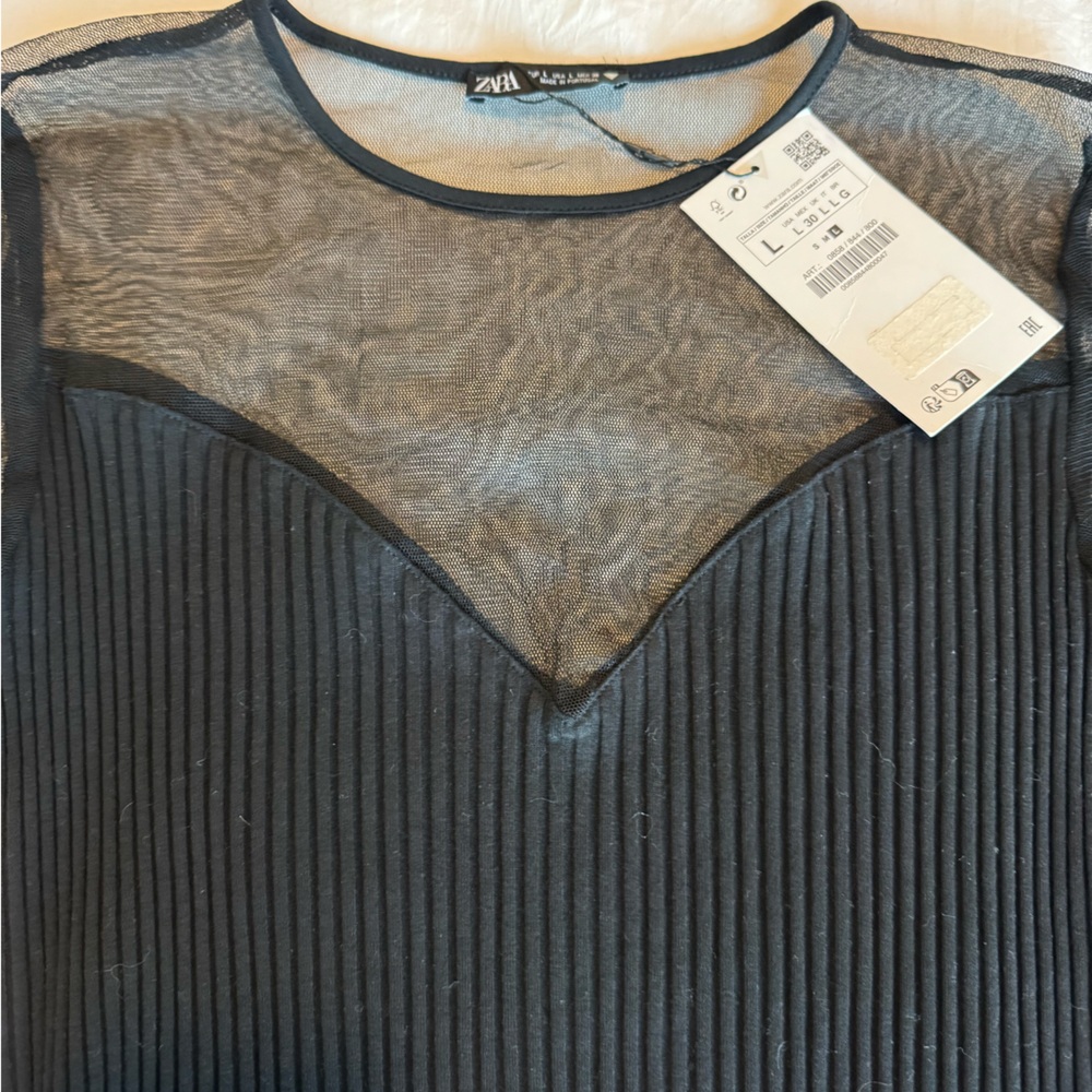 NWT Zara Mesh Long Sleeve